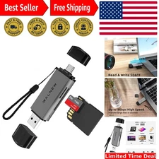 Durable Aluminum SD Card Reader with High-Speed Transfer for Multiple Devices