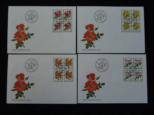Pro Juventute flowers set of 4 FDC Switzerland 1977 (block of 4)