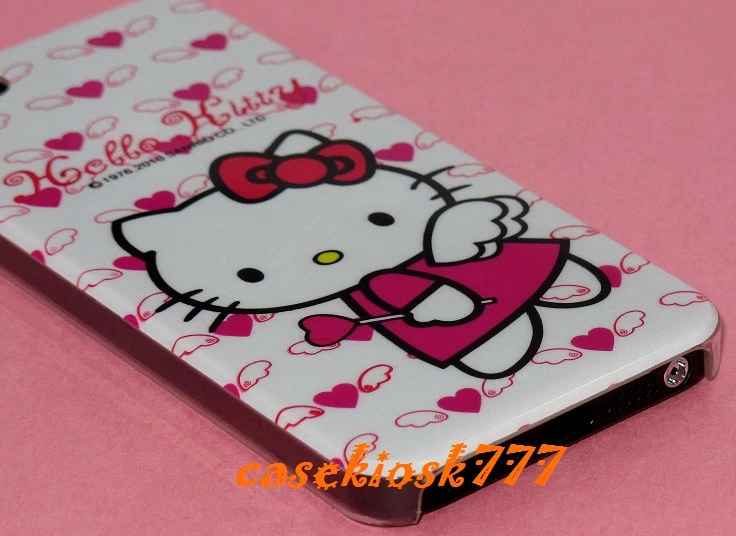 для iPhone 5 5s angel белый hot розовый жесткий задний чехол с бантом котенок котенок - Изображение 3 из 3