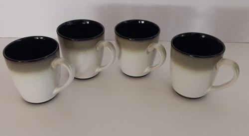 Sango NOVA BLACK #4932 Coffee Mugs Set Of 4