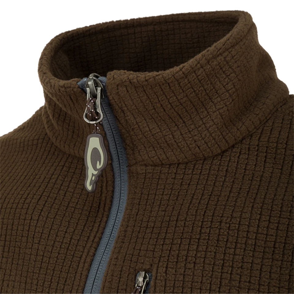 Drake Waterfowl Fall River Grid Fleece 1/2 Zip Pullover - Image 4 of 4