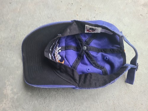 Vintage 90’s Nike Swoosh Logo Hat Blue Retro with the Racing Stripe-- Rare - Picture 9 of 19