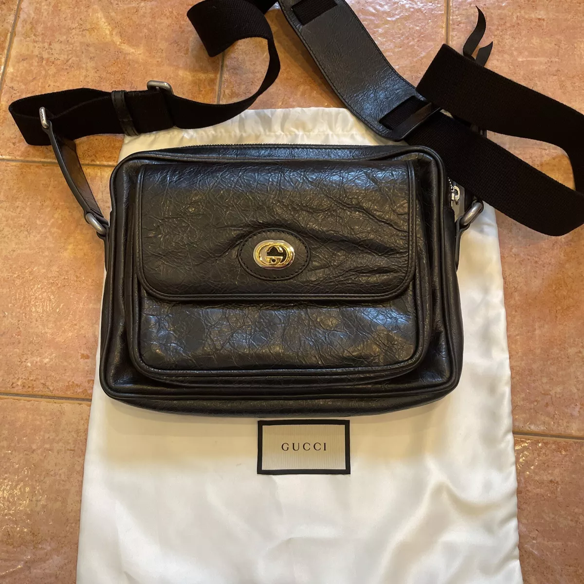 Brand New 100% Authentic Gucci leather cross body bag in black $2400