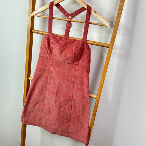 Dotti Corduroy Mini Dress Womens 6 Rust Red Sleeveless Cotton Blend - Picture 3 of 11