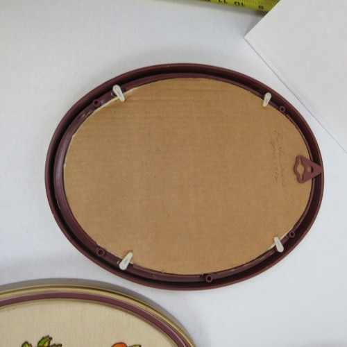 Vtg Crewel Embroidery Stitched Hummel Completed Oval Framed Lot of 5 - Picture 8 of 13