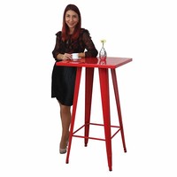 Bistrotisch HWC-A73, Stehtisch, Metall Industriedesign 105X60X60Cm Rot