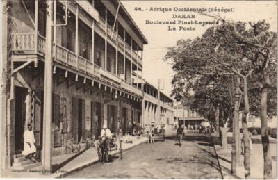 Old postcard AK SENEGAL DAKAR Boulevard Pinet-Laprade - La Poste (1223310)