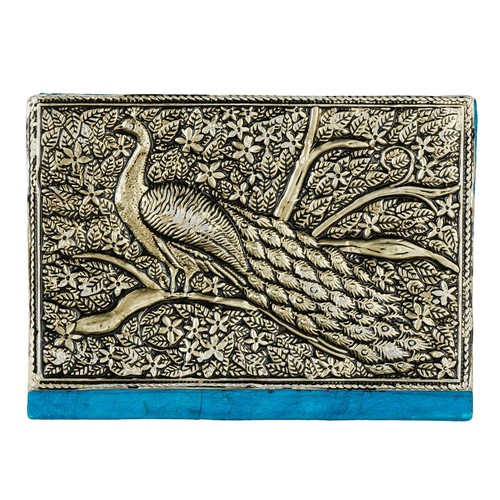 Krishnaimpex Mattel sheet crafted peacoc emboss front hard back cover size 6*4.5 - Picture 2 of 5