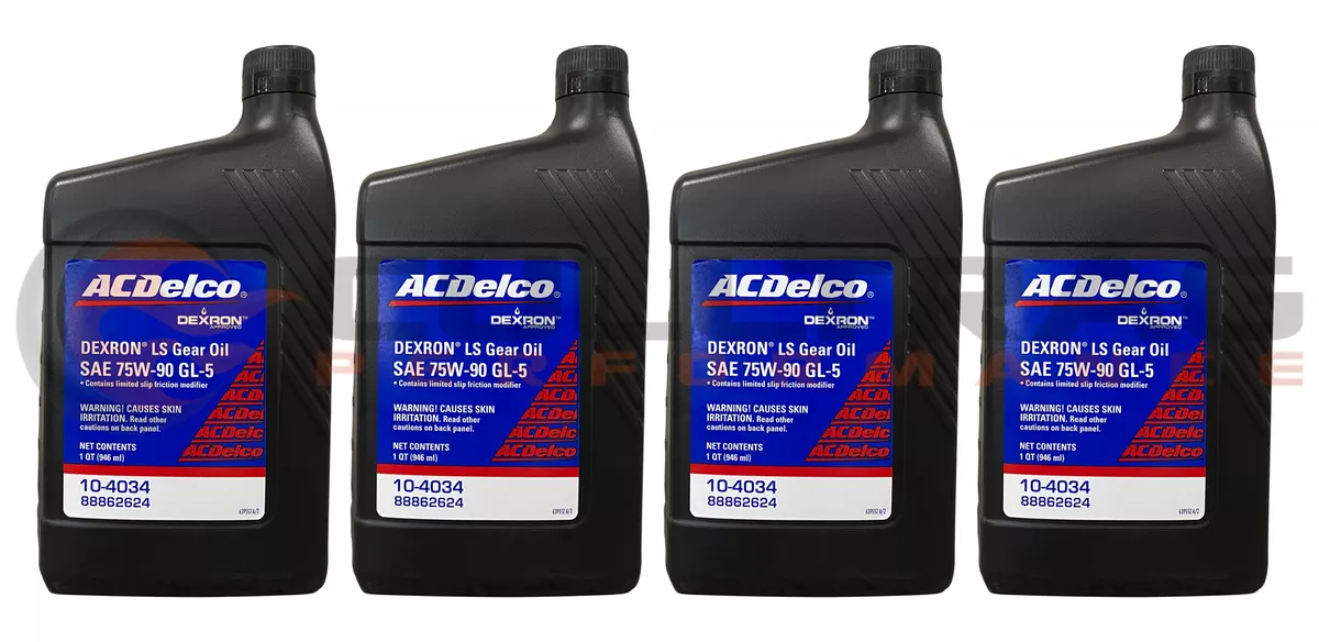 Genuine GM ACDelco Dexron LS 75W-90 Gear Oil 32oz Quart Set of 4 