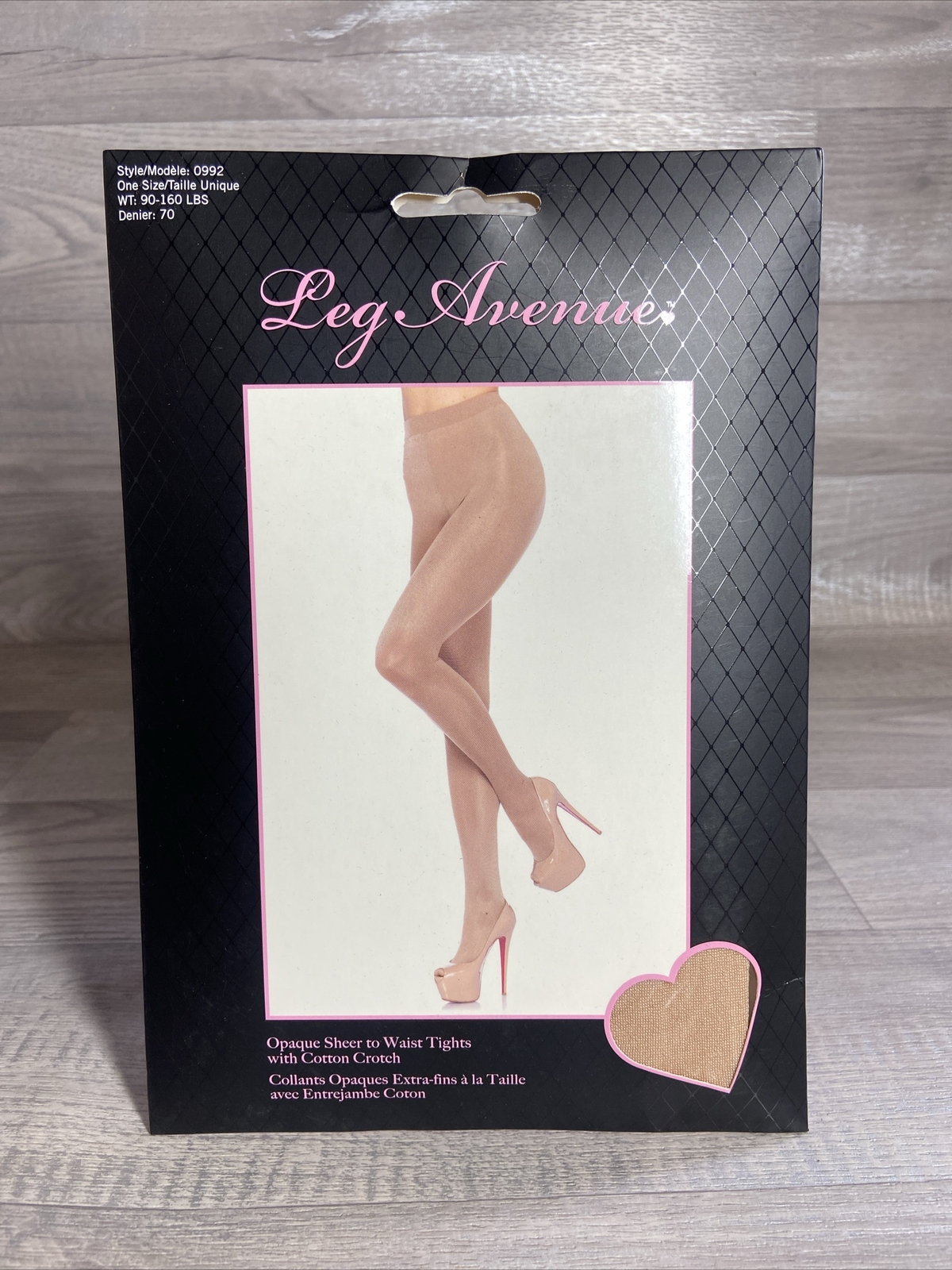 Leg Avenue Opaque Sheer To Waist Tights With Cotton Crotch One Size New Sealed