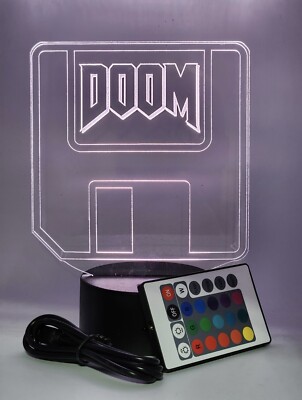 DOOM 3.5 Floppy Game 3D LED Acrylic Lighted Lamp 8Colors+Remote (Show It Off)