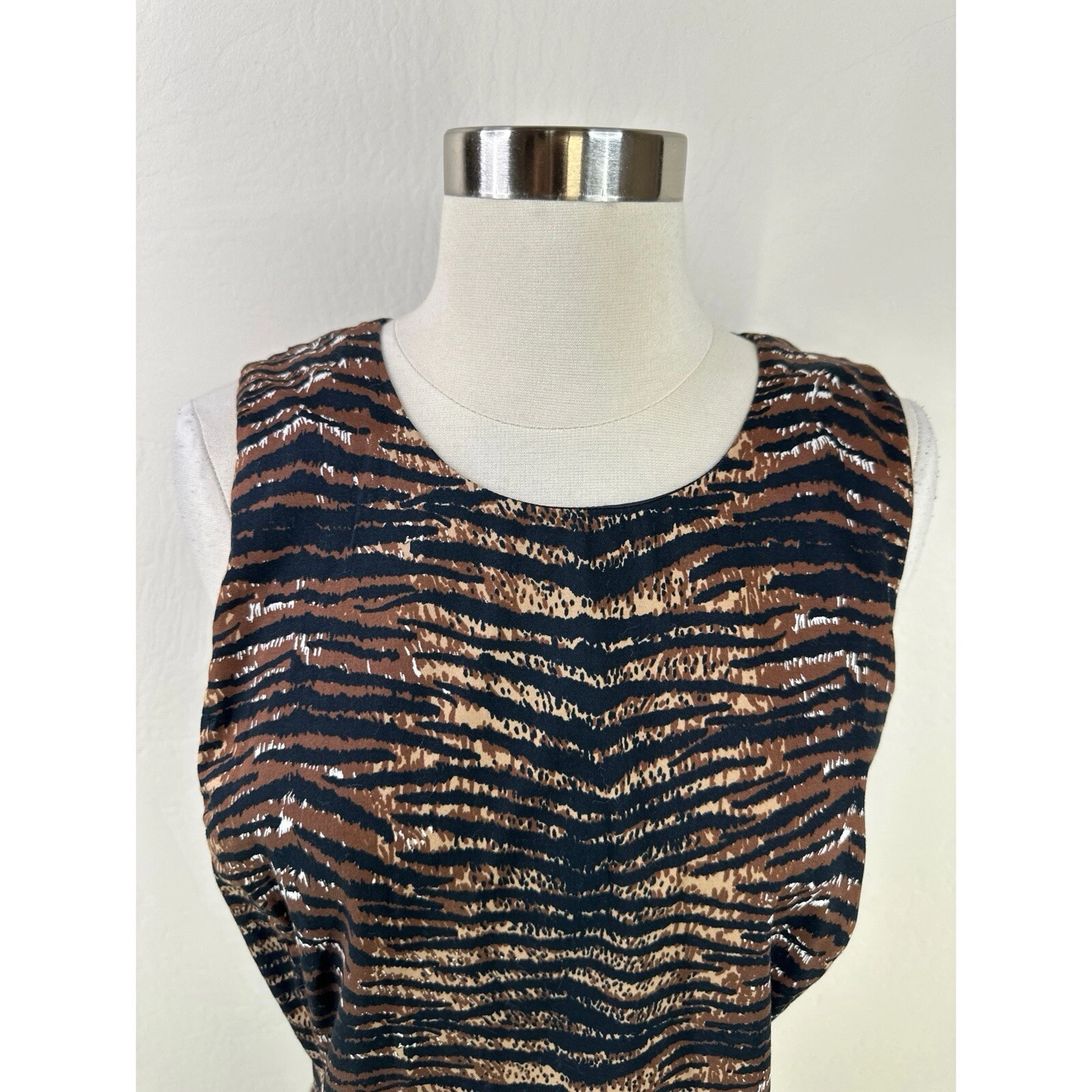 Abito Michael Michael Kors stampa animalier cotone senza maniche lunghezza ginocchio tasche 14