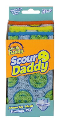 New Scrub Daddy Scour Daddy Heavy Duty ArmorTec Sponge Scratch Free Cleaning 3Pk