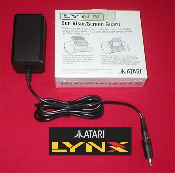 9V AC Adapter Power Supply & Sun Visor Screen Guard for Atari Lynx II System NEW - Image 2 of 3