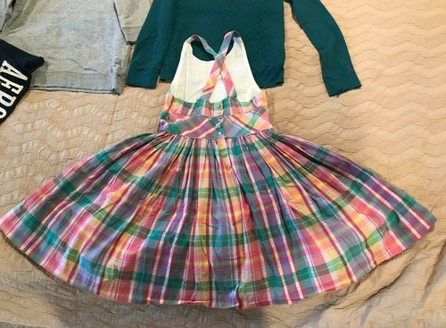 4pc Lot Girl size 10 Ralph Lauren GapKids Shirts Pants Plaid Fit Flare Dress - Picture 3 of 12