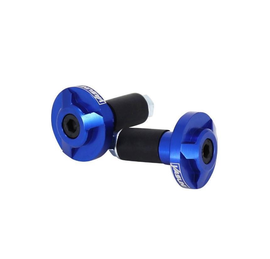 Embouts de guidon Yasuni Pro Race Alu bleu 17 mm pour guidon 22,2 mm