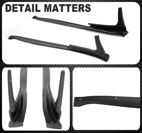 Fit For Porsche 718 Boxster Cayman Spyder Carbon Fiber Side Skirts Extension Lip - Picture 14 of 14