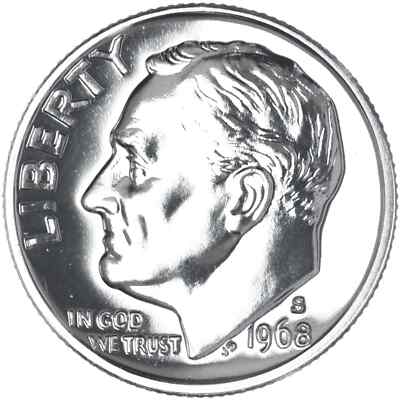 1968 S Proof Roosevelt Dime