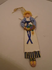 Folk Art Spring Summer Garden Angel Cynthia Madrid Midwest Of Cannon Falls 18”