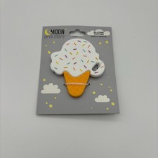 Moon and Stars Ice Cream Cone Silicone Teether, Baby Toy NEW