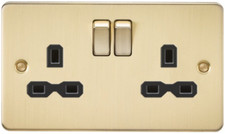 Knightsbridge Flatplate light switches & sockets BRUSHED BRASS series range