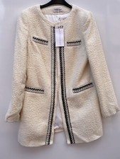 Artigiano Ivory Boucle Tweed Jacket With Black Border Trim Size Uk 14 Bnwt