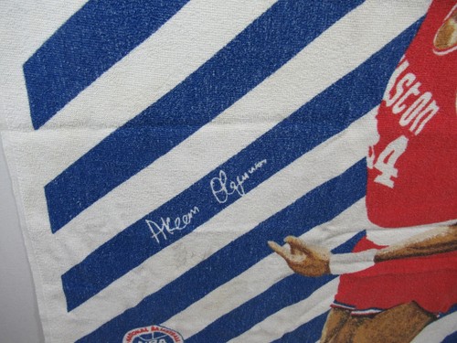 Vtg 90s Akeem Abdul Olajuwon Beach Towel NBA Basketball Hakeem Houston Rockets - Picture 4 of 8