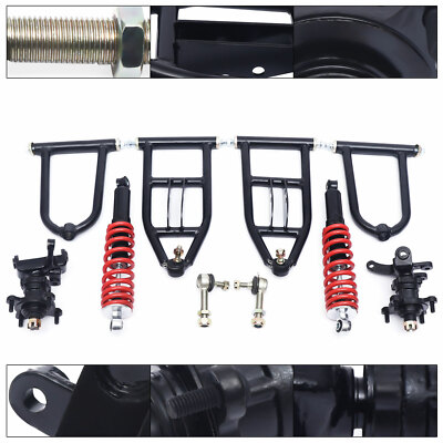 Black 300mm Suspension/Shock Swing Upper & Lower A-Arm Steering Kit for E-ATV