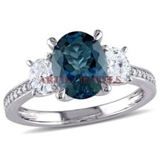 Natural London Blue Topaz Gemstone with 925 Sterling Silver Ring for Women 3178