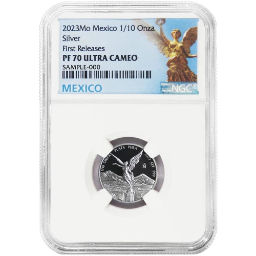 2023 Proof Silver Mexican Libertad Onza 1/10 oz NGC PF70UC FR Mexico Label