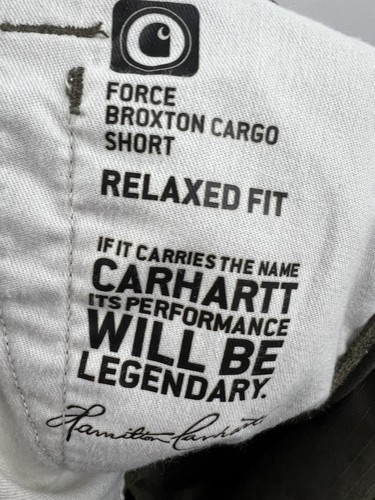 Carhartt Men's Cargo Shorts Size 40 Force Broxton Relaxed Fit Green Work Flat - Picture 4 of 7