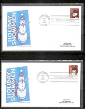 US SC # 3684-3687 Christmas Snowman. Christmas 2002, FDC. Armaster Cachet.