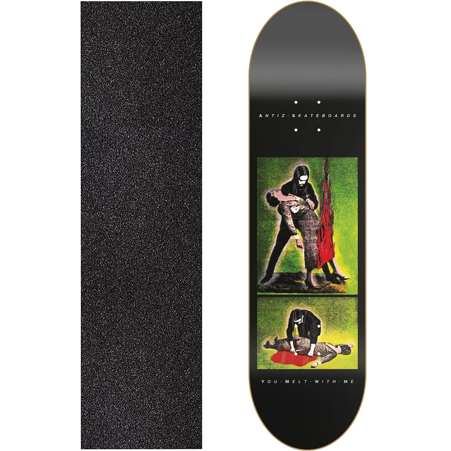 S 8" Skateboard Deck  With Black Grip Tape Eco-friendly Glue