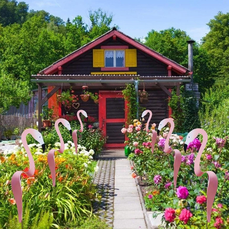 Flamingo Ornament Weather-resistant Realistic Iron Swirl Bird Flamingo Statue - image 3 of 4