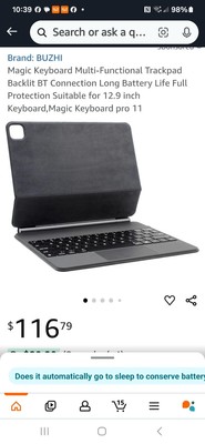 Magic Keyboard Multi-Functional Trackpad, Backlit BT Connection Long Battery Lif