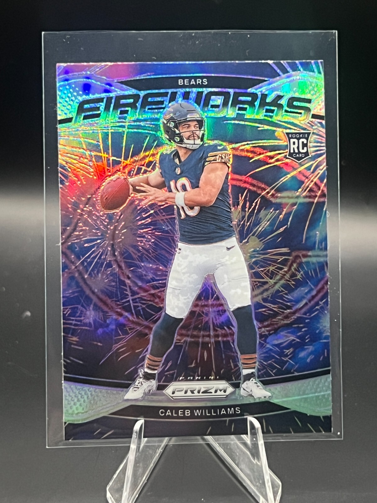 2024 Panini Prizm Caleb Williams Rookie Silver Prizm Fireworks SP Bears RC #25