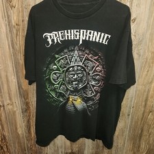 Camiseta Prehispánica Tribal Inca Maya Azteca Pirámide y Máscara Negra - Talla XL