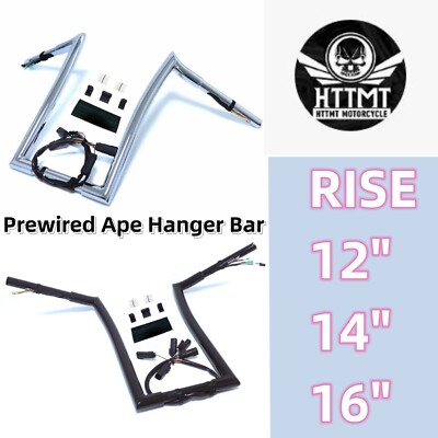 Rise 12'' 14'' 16'' Prewired 1.25'' HandleBar Road King for FLHRC Classic 2008-2013