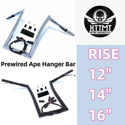#ad Rise 12quot; 14quot; 16quot; Prewired 1.25quot; HandleBar Road King for FLHRC Classic 2008 2013 $279.95