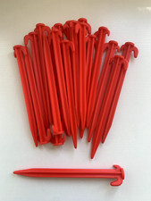 20 x Red Plastic Tent Peg Lightweight Strong Camping Awning Caravan VW Motorhome