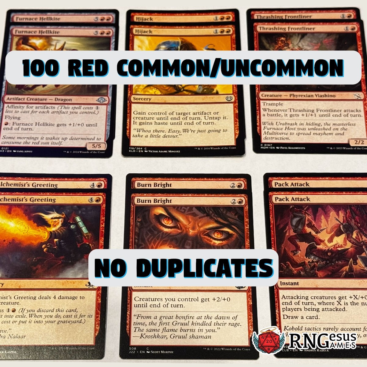 red mtg cards 100 RED MTG Cards Bulk Lot Common/Uncommon No Duplicates Commander Magic