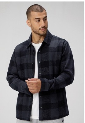 Fabletics The Go To Shirt Jacket Black Mountain Plaid Size Small 