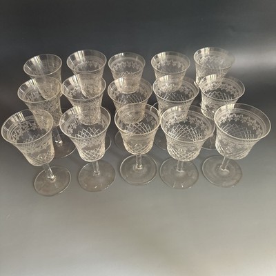 EDWARDIAN LADY HAMILTON PALL MALL CRYSTAL LIQUEUR GLASSES 1910-1915
