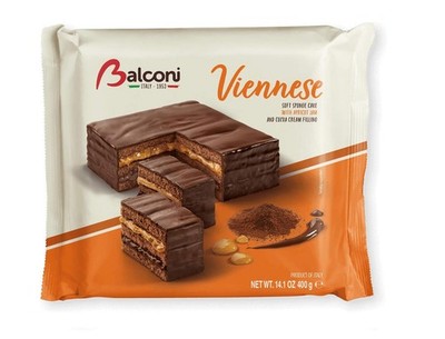 6x Balconi Viennese Schoko & Aprikose Torta Schokolade 400g Kuchen Vienna Cake