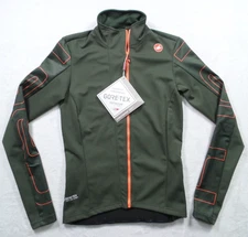 Castelli Cycling Jacket Womens Size Small Green Full Zip Transition Stretch NWT