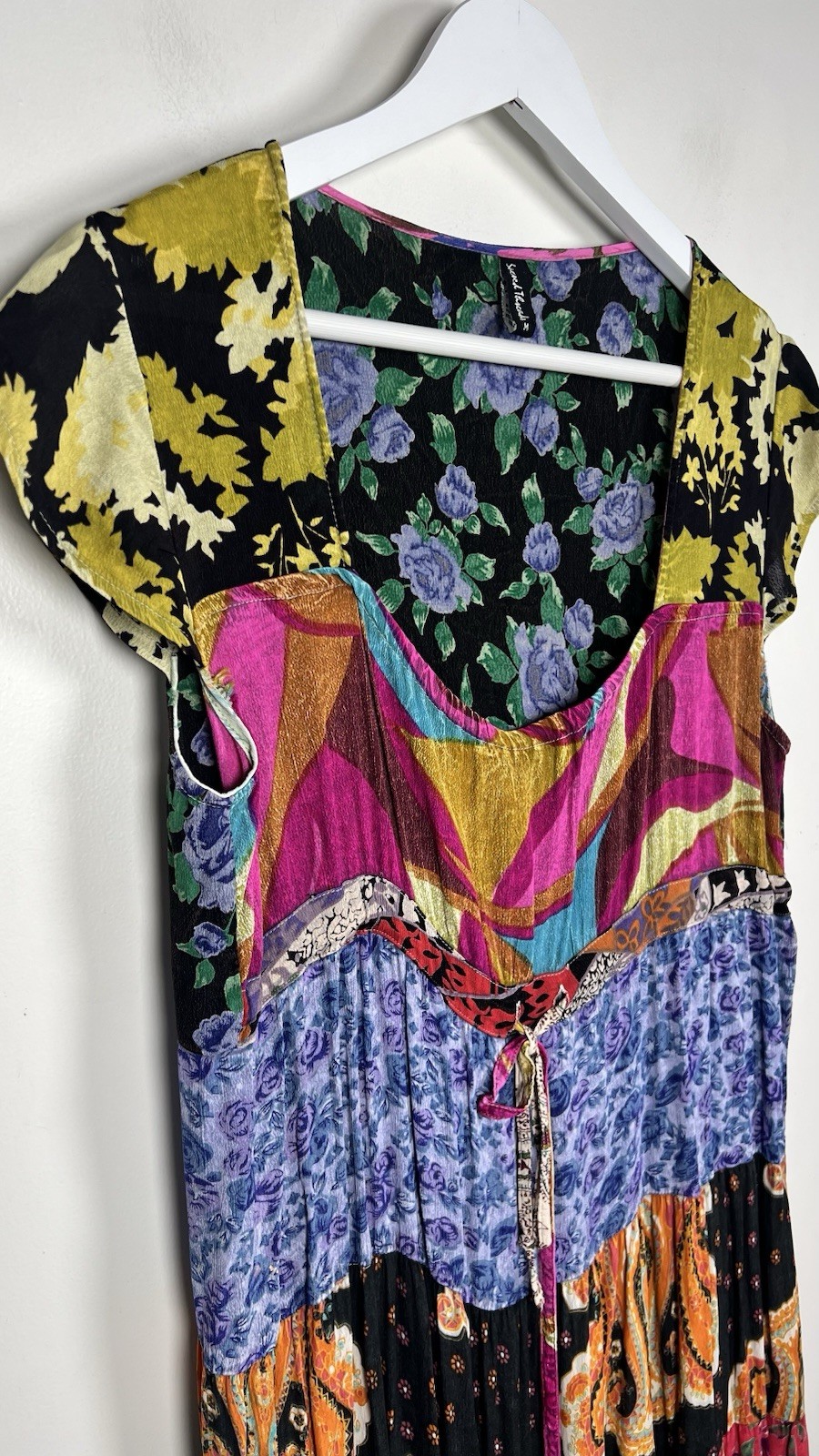 SACRED THREADS Medium Tiered Patchwork Floral Boh… - image 4