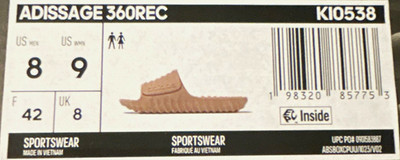 Adidas Adissage 360REC Slide Sandals Beige 8M or 9W US KI0538