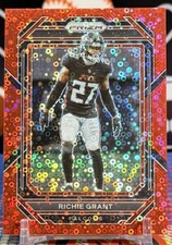 2022 Panini Prizm Richie Grant #13 No Huddle Red Disco /50 Atlanta Falcons