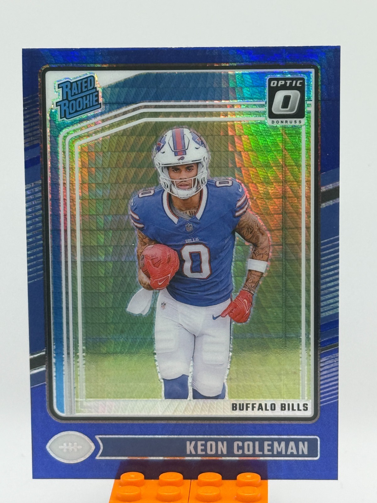 2024 Panini Donruss Optic - Rated Rookie Keon Coleman #263 Blue Hyper Prizm (RC)