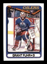  1990 Grant Fuhr 321 Oilers 31 Tops Hockey Sports Trading Card TC CC
